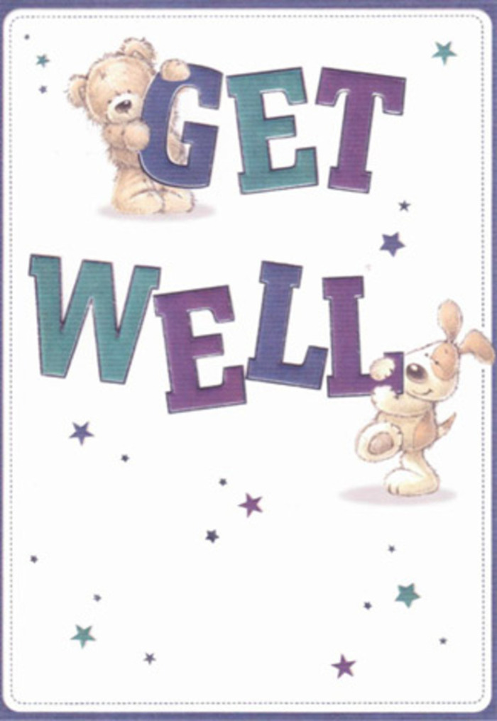 Steeped in the sincere spirit of Old Malden, this get well card bursts with gentle encouragement and comforting artistry. At centre stage, a tender bear-its fur a soft, welcoming brown-reaches up to support the inviting 'GET,' while a floppy-eared puppy, as lovable as any companion found in Malden's local parks, nestles at the strong 'WELL.' Together, their playful poses and expressive eyes offer a silent promise of support, echoing the nurturing intent behind every locally designed bouquet. Shooting stars and whimsical sparkles float about them, infusing the pristine white background with hope-like the morning light glinting through maple trees on South Lane. Shades of violet and teal in the bold typography add a layer of vibrant cheer, grounding the design in positivity. The illustrations' tactile textures stir the senses, evoking the softness of freshly gathered blooms or the cozy touch of a familiar throw. As if sending flowers arranged with heartfelt care from a trusted Old Malden florist, this card radiates encouragement, innocence, and warmth-a comforting gesture perfectly suited to boost anyone's spirits, whether young or simply young at heart.